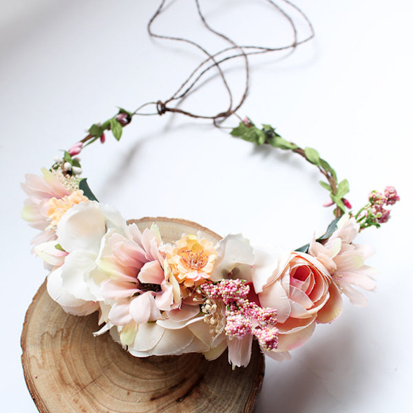 AVEKI Kvinde Piger Blomsterkrone Brude Eucalyptus Halo Bryllup Blomster Hovedbånd Fotoshoot，GSG-033
