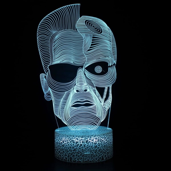 3D Illusion Lamp Människans ansikteI 3D Bordslampa Barn Barn Födelsedagspresent Kreativ Ljusgåva Stereo Vision Färgglad NattljusSvart Bas: Färgglad Touch Svart bas