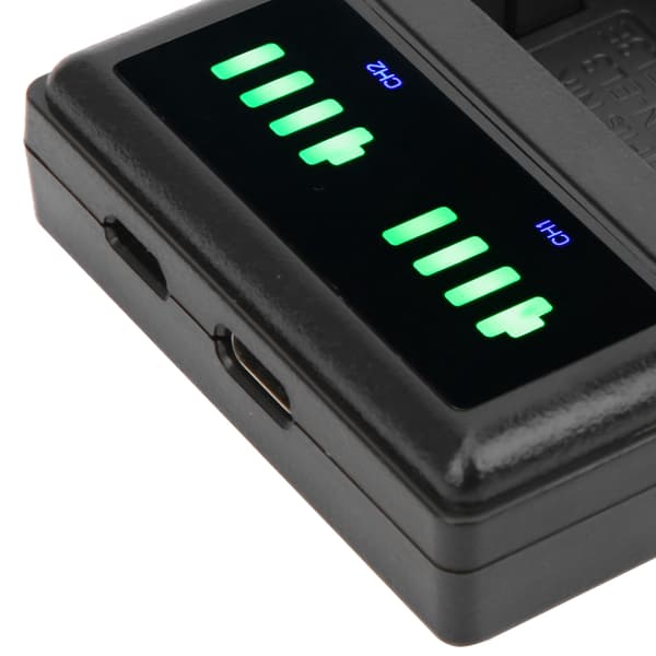 Opladningsbase Dobbelt Hurtigoplader Micro Type‑C LCD-skærm til EN‑EL3E Kamerabatteri