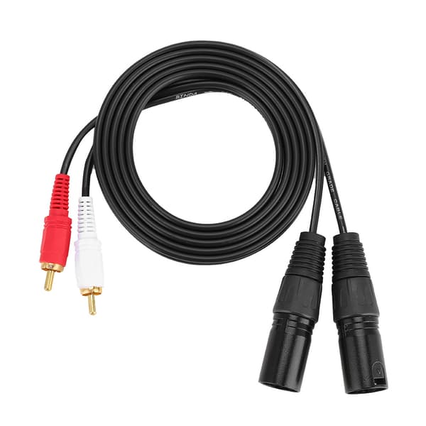 1,5 m mikrofon professionel 3-polet dobbelt XLR han til dobbelt RCA han patchkabel
