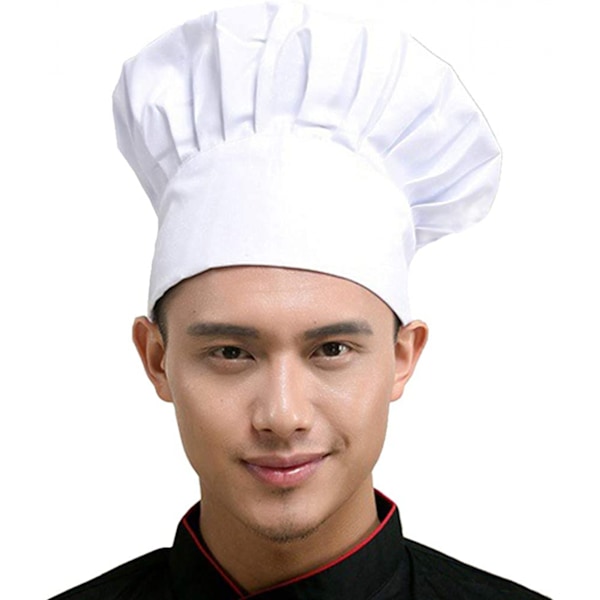 Chef Hat Set med 2-pack Justerbar Elastisk Baker Kök Matlagning Kockmössa