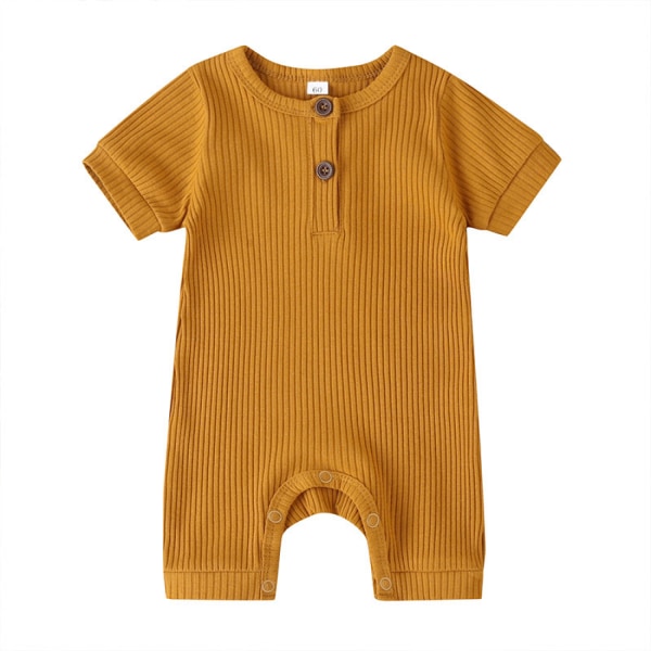 Sommar Baby Boy Girl Rompers Body Jumpsuit Playsuit One Piece Outfit Kläder --- Khaki （Storlek 100）