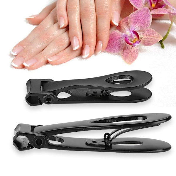 2 st/set Rostfritt stål nagel finger tå nagelklippare skärare trimmer sax manikyr pedikyr svart
