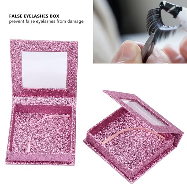 2 st magnetiska förvaringsfodral för falska ögonfransar, fyrkantig förvaringslåda för falska ögonfransar, rosa