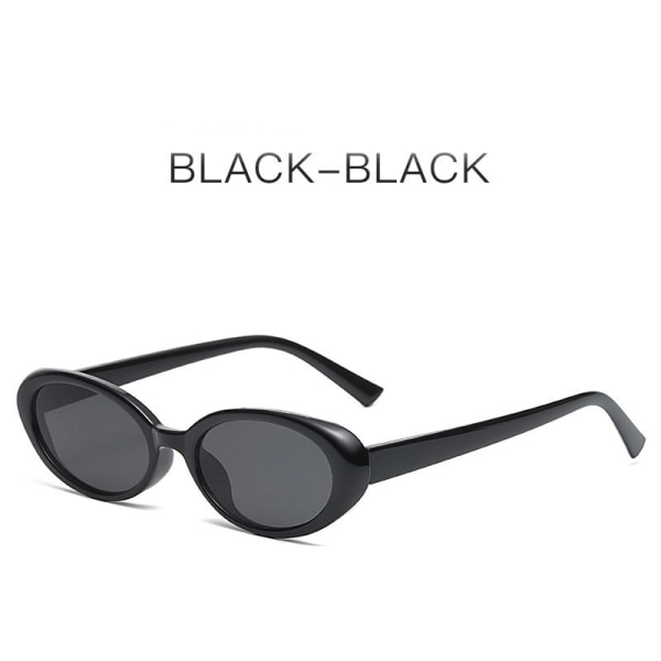 Polariserade retro ovala solglasögon för kvinnor och män Små 90-talsstil