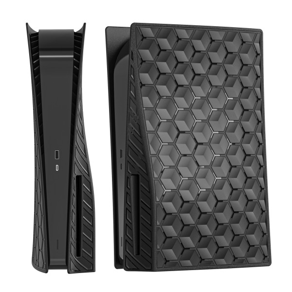 PS5 Faceplate Cover Case Skin til PS5 Konsol, PS5 Sorte Sideplader Skal til Playstation 5 Disk Edition