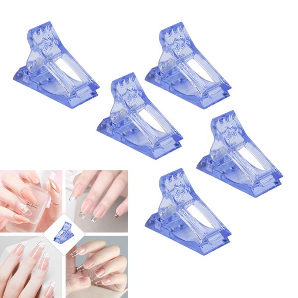 5 st Nail Tips Clip Professionell Akryl Hemmasalong Bärbar DIY Nagel Extensions Clip Nagelkonst VerktygBlå