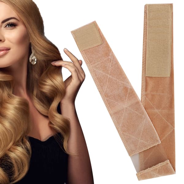 Flexibelt justerbart perukgrepp Sjal Huvudhår Band Peruktillbehör (Beige)