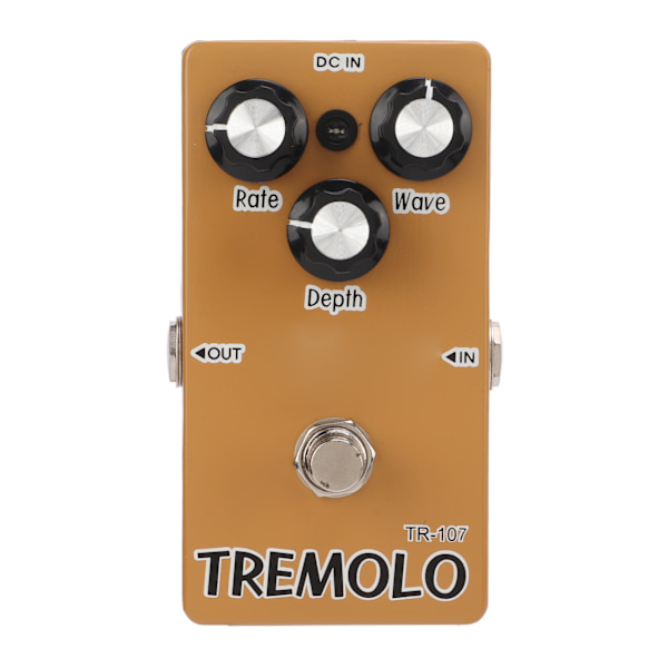 Tremolo-effekt Rate Wave Depth Metal Guitar Monoblock-effektpedal Indbygget 9V 300mAh batteri