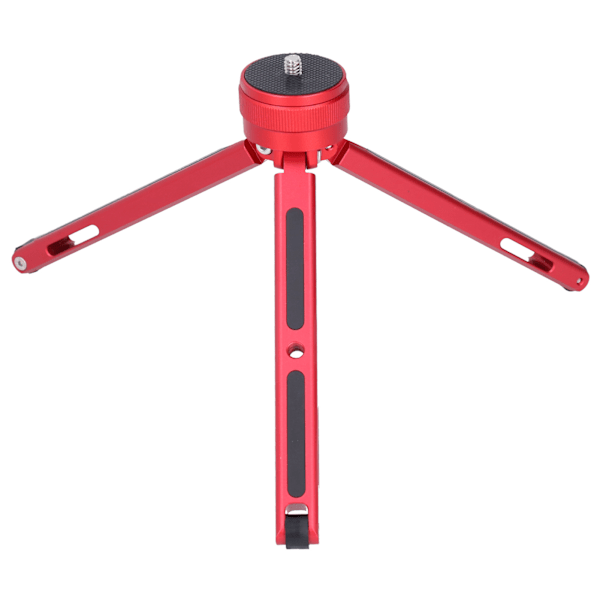 1/4in Mini Tripod Stativ 3‑13cm Justerbar Skrivbordsfäste Hållare för Mobiltelefon Sportkamera Röd