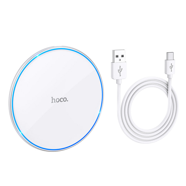 hoco. CW6 Pro Easy Charge 15W Trådløs Hurtiglader i Aluminiumlegering for iPhone Pustende Lys Trådløs Lader