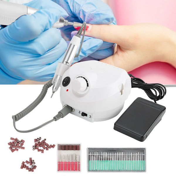 Professionell elektrisk nagelslipning poleringsmaskin nagelborrmaskin manikyrverktyg UK-kontakt 220V
