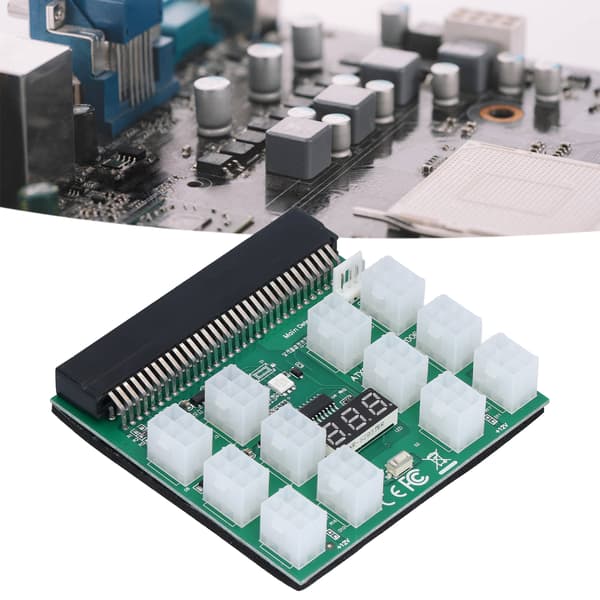 Strömadapter Breakout Board Adapter Server Intern Modul LED Spänningsdisplay 4 Pin 12 Port