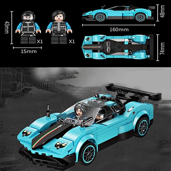 Byggstenar Sportbil Racing Modell Pojkar Montera kreativa presenter - Lämplig för 6-7-8-9-10-12 år gamla barn