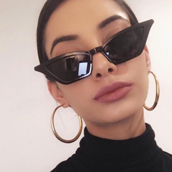 Små Cat Eye Solglasögon Vintage Fyrkantiga Nyanser Dam Glasögon
