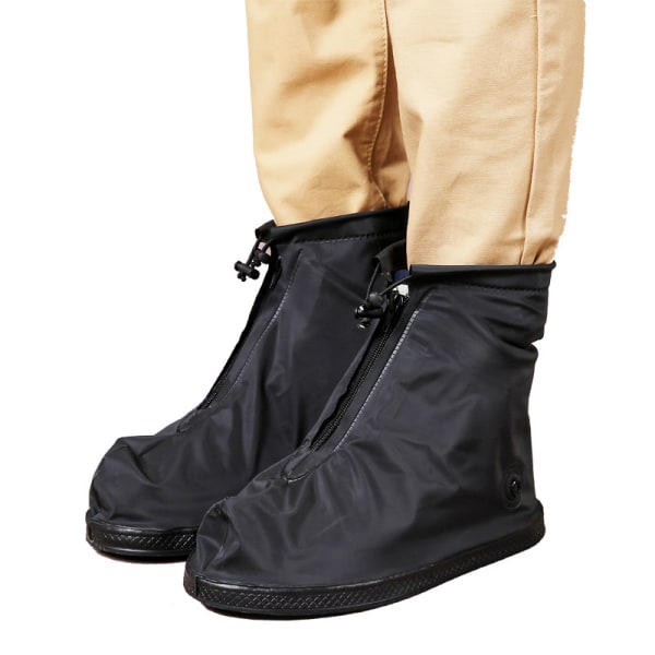 Överdragsskor Regnstövlar Vattentäta skoöverdrag Återanvändbara regnstövlar Skyddsutrustning för män och kvinnor-Svart(M)