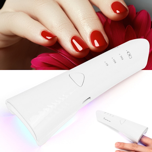 USB Håndholdt Neglelampe Polish Tørrer UV Manicure Tørremaskine Multifunktion Pengedetektor Hvid