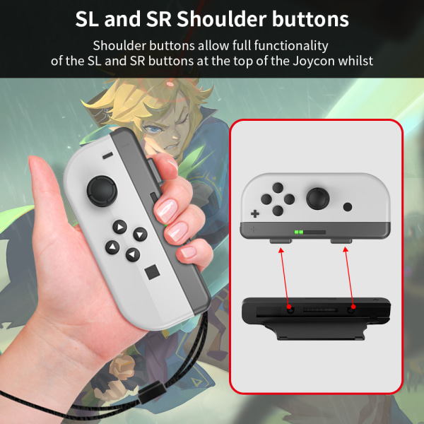Switch/OLED Vasen ja oikean käden kahva kaksi yhdessä, Joycon pieni kahva irrotettava kaksi osaa (harmaa)