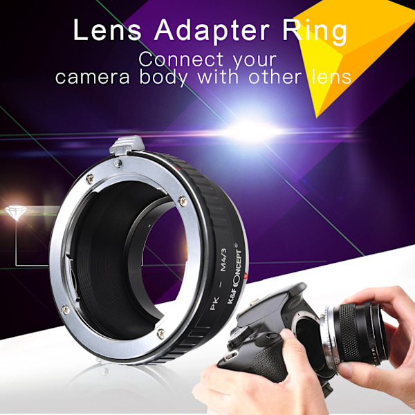 K&F Concept 1 st robust objektivadapterring för PK-objektiv för M4/3-kameror med DSLR-fattning