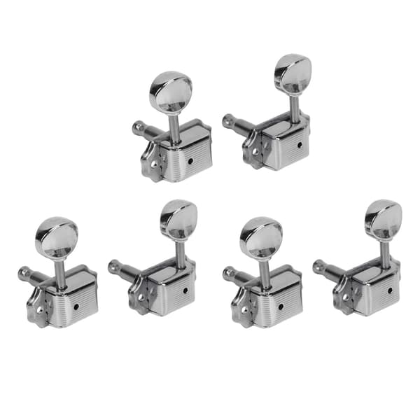6 st gitarrsträngstämningsmekanik i metall, stämnyckel, maskinhuvudset, kit för akustisk elgitarr, silver