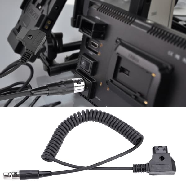 D-Tap han til MINI XLR 4-bens kabel oprullet ledningstilbehør til VFM 5.6\" skærm