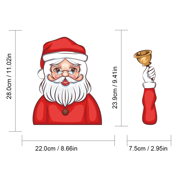 (1 paketti) Joulupukki-pyyhkijän tarra Irrotettava auton tuulilasin pyyhkijän tarra Auton tarra (Uusi söpö kello Joulupukki)