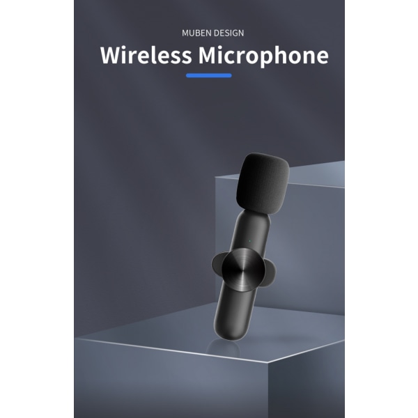 Trådlös Lavalier Lapel Mikrofon för iPhone iPad - Mini Omnidirektionell Kondensator Videoinspelningsmikrofon för Intervju Podcast Vlog YouTube