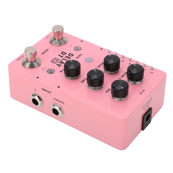 Stereo Delay Effekt Elektrisk Guitar Single Effector Support Opbevaring med 14 Effekter 100‑240VAU Stik