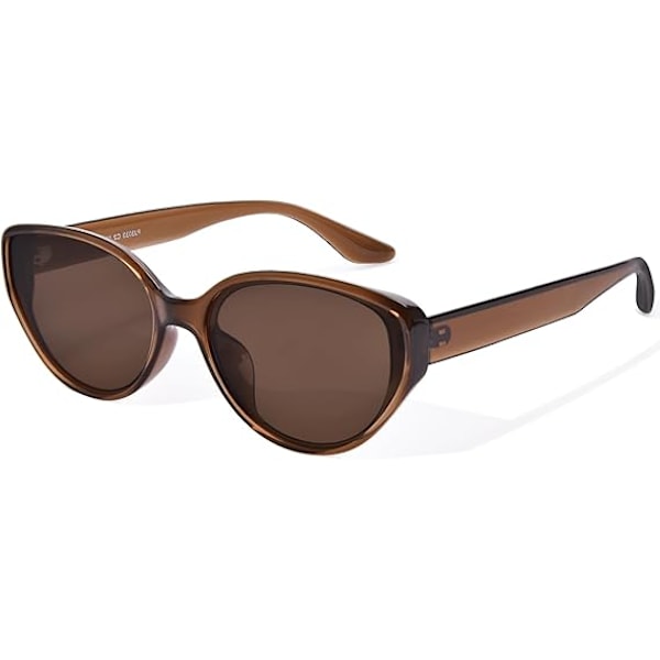 Polariserede Cat Eye Solbriller til Kvinder, Trendy TR90 Solbriller, Letvægts Shades UV Beskyttelse, OP3033 Brown