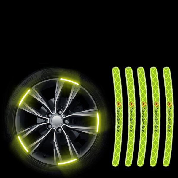 20 ark reflekterande klistermärken för bilhjul säkerhet självlysande reflekterande remsor-Benz (set)