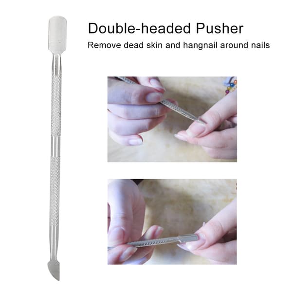 Manicure sæt neglepolerer neglefiler buffer sæt død hud pusher neglebåndsfjerner negleplejeværktøj
