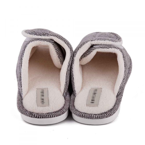 Herre Spa Slide Slippers med Justerbar Rem og Blød Frottéforing（6.5-7）