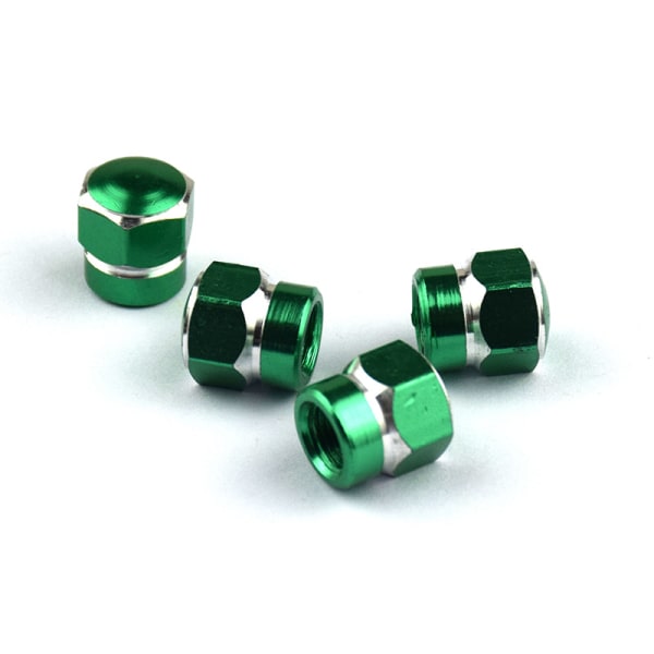 Color aluminum alloy valve cap, leak-proof car tire cap, big hexagon screw, valve cap (green (10 pieces))