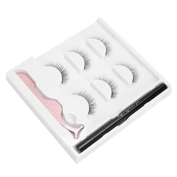 Itseliimautuva Eyeliner - Vesipohjainen Eyeliner - Tekokarvat - Pinsetit - Meikkityökalusarja (E57 Musta Laatikko)