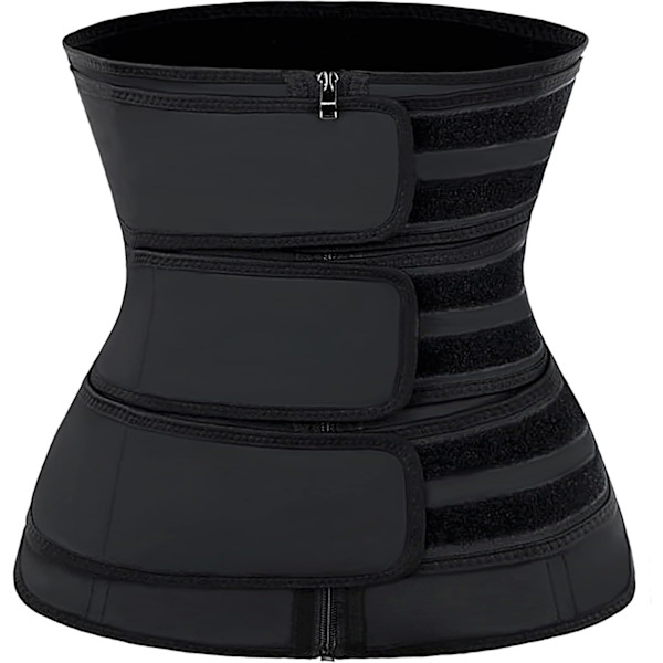 Taljetræner til kvinder Latex Underbust JSculpt Dobbelt træningsbælte Workout Sport Girdle XXL D-black (Triple Straps)
