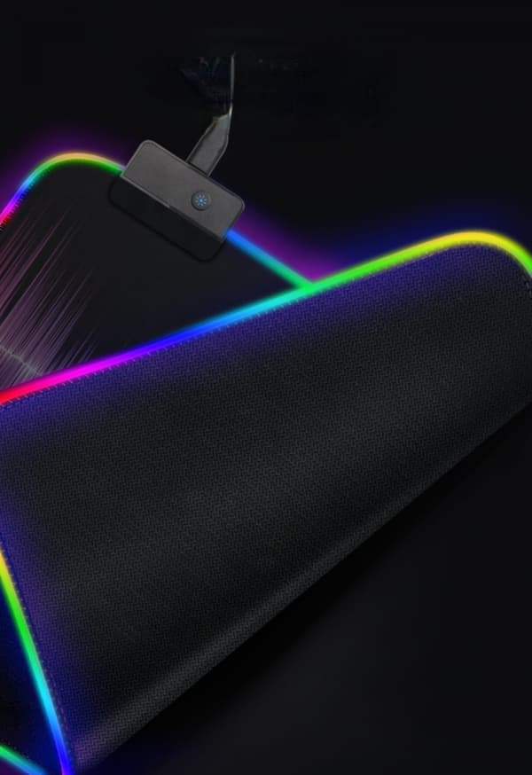 Gaming Musematte, Myk Oversized Glowing Utvidet LED Musematte, Berøringskontroll, Sklisikker Gummibase Datamaskin Tastatur Musematte