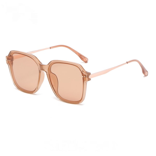 Fashion TR Frame Polariserad Solglasögon Dam Anti-UV Runda Ansikte Solglasögon Herr Trend----Transparent Tea Frame Tea Slices
