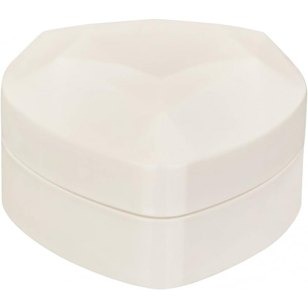 Hjärtformad LED-ring presentförpackning med sammetsinredning - Elegant smyckeskrin för bröllop, förlovning, frieri, födelsedag & årsdag white