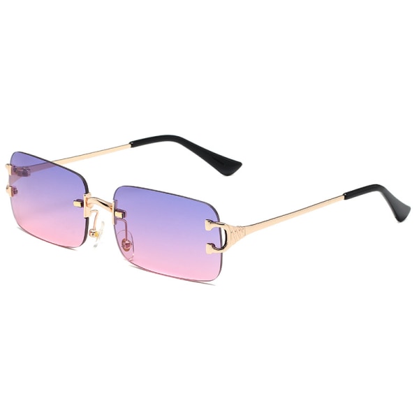 Båglösa solglasögon 90-talets ramlösa rektangulära tonade glasögon Candy Color glasögon för kvinnor män