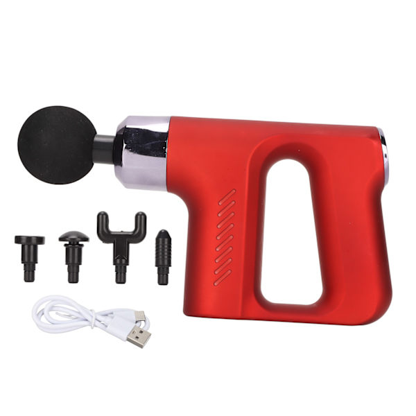 Percussion muskelmassager liten bärbar avslappningsfitness elektrisk frekvensomvandlingsterapimassager röd