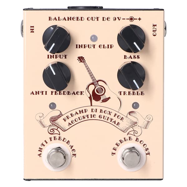 Gitarrförförstärkare Effekt Analog Stompbox Pedal Knob Control Audio Tillbehör DC9V 100mA
