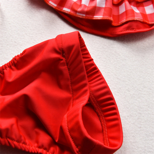 Jente Blomstertrykk Badedrakter Ruffle Flounce Todelt Badedrakter Egnet for 2-3 År