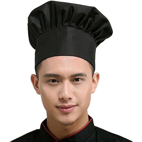 Chef Hat Set med 2-pack Justerbar Elastisk Baker Kök Matlagning Kockmössa