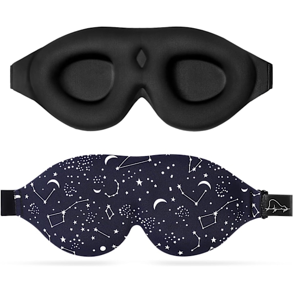 Sovmask för Kvinnor Män med Formpressade Ögonkupor, Välformad 3D Extra-Mjuk Memory Foam Mörkläggningsmask Noll Tryck på Ögonlocket
