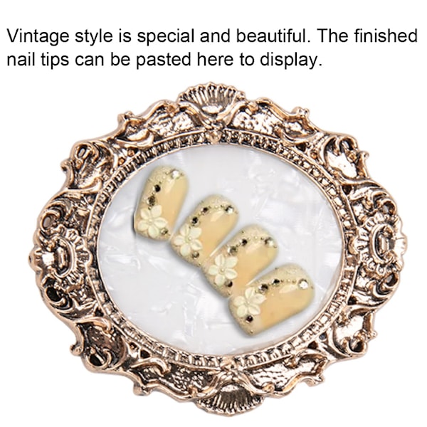 Retro Nagelkonst Displayram Poleringsfärg Akryl Gel Tips Display Manikyr Vintage Guld