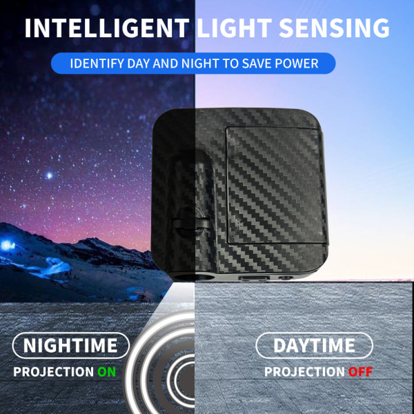 LED dubbelavkännande bildörr välkomstljus projektion nattatmosfär dekorativ spotlight induktionsströmbrytare (2 st)