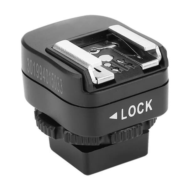 Mini plastik hot shoe adapter konverter 3.5 PC Sync Socket Flash kamera tilbehør (TF-325)