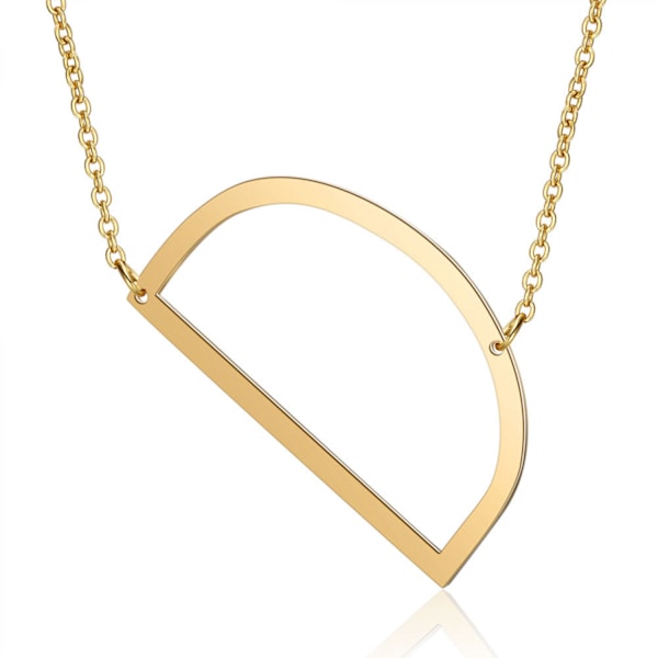 Sidosatt block initial bokstavshänge halsband för kvinnor --- D