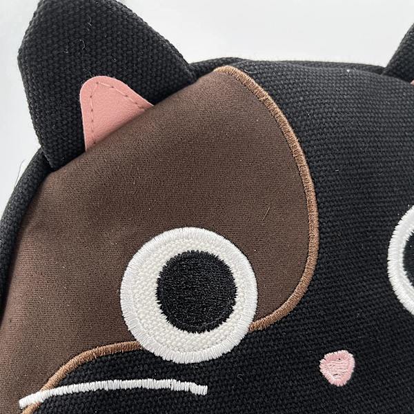 Svart katt-ryggsäck för flickor, miniväska, plånbok, Kawaii Y2k, barn, 3 år, kattöron (ångad kattöronformad bröd) ryggsäck + (svart)
