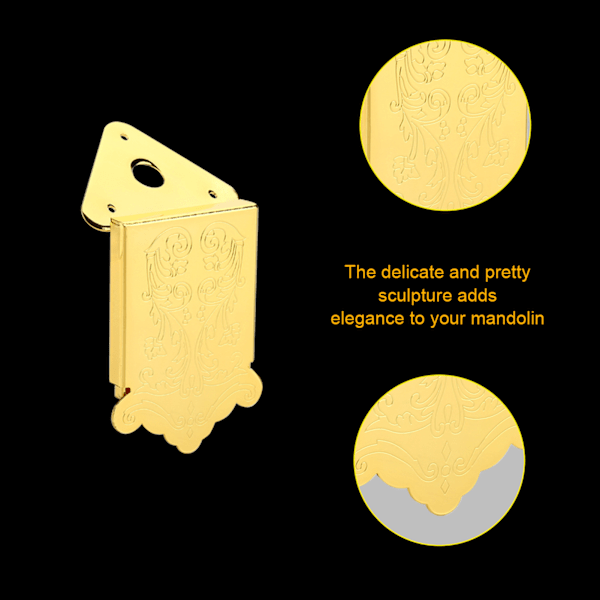 Mandolin Gitarr Stränghållare med Skruv Instrument Ersättningstillbehör (Guld)